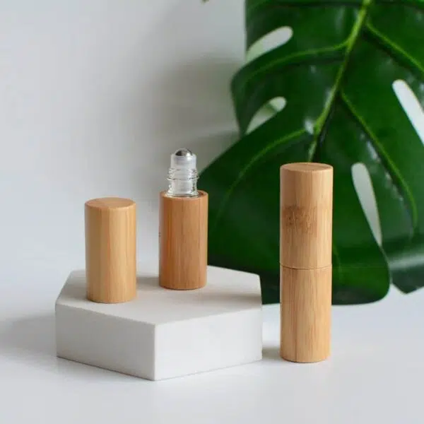 ZHFROB-002 5ml Natural Bamboo Wooden Essential Oil Roller
