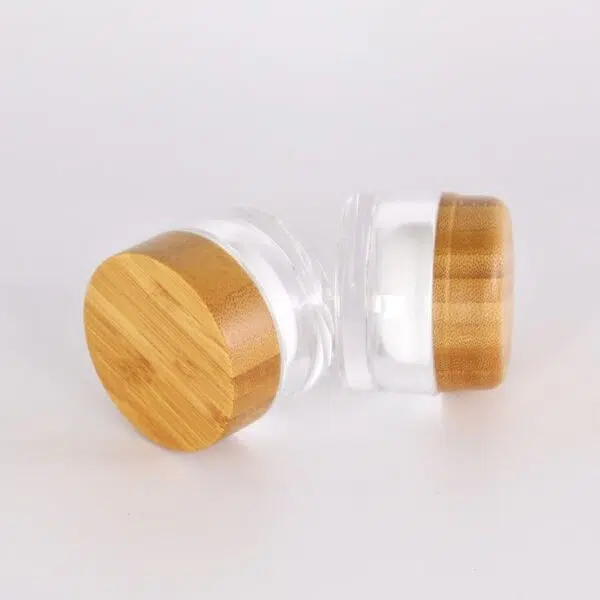 Acrylic Half Wrapped Bamboo Cover Cream Jar