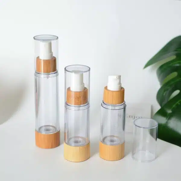 ZHPALP-001 Empty Airless Bottles Natural Bamboo Wooden