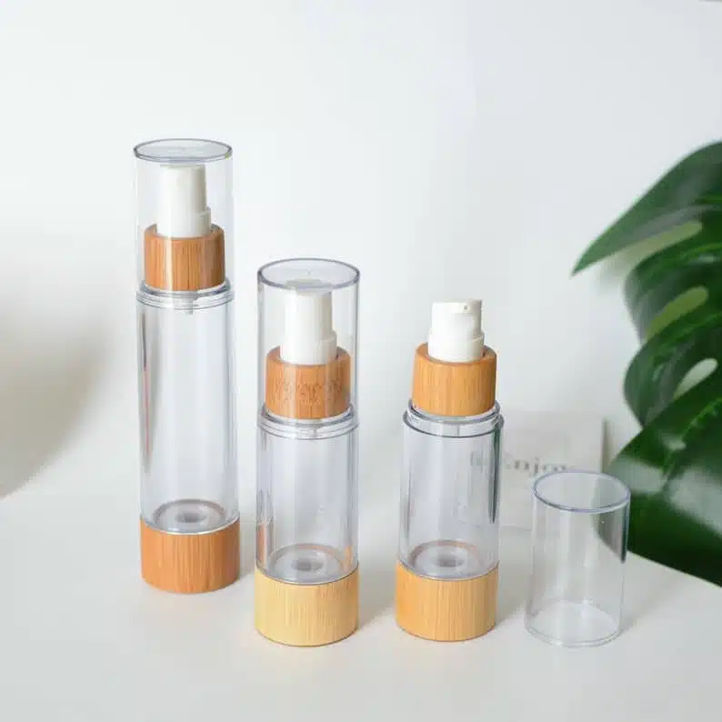 ZHPALP-001 Empty Airless Bottles Natural Bamboo Wooden