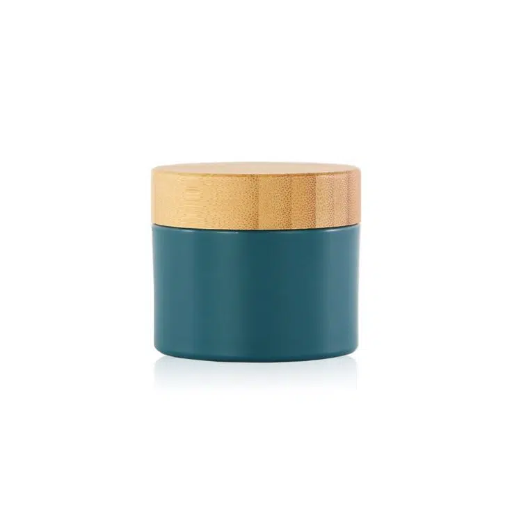 Double wall PP cream jar with bamboo lid - Image 2