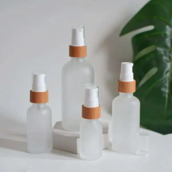 ZHFBCP-008 15ml 100ml Frosted Glass Serum Lotion Cream Gel Pump