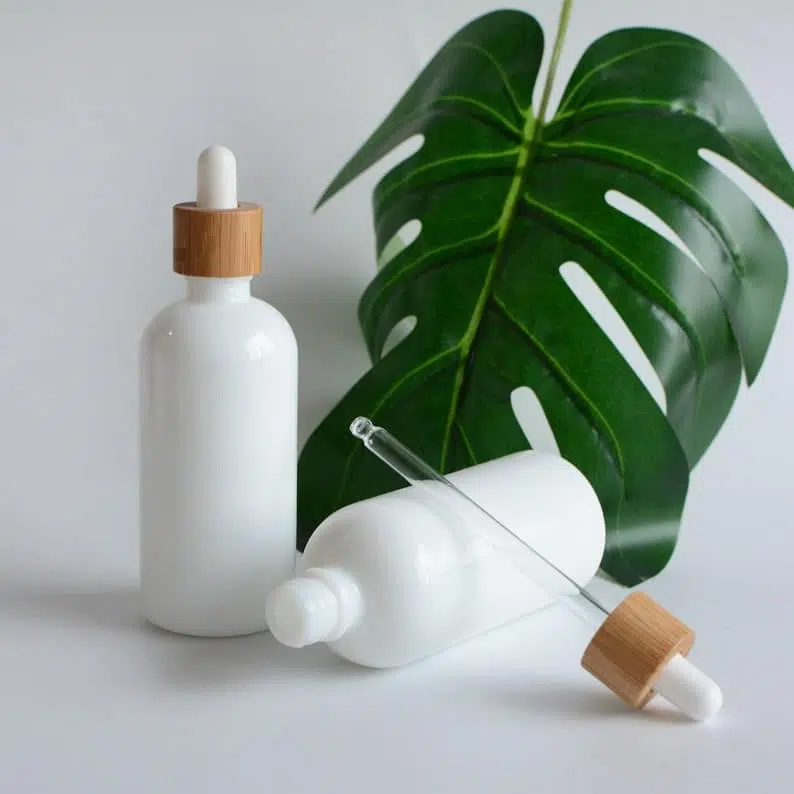 ZHFDB-009 100ml 3.5oz Natural Bamboo Frosted Glass Drpper