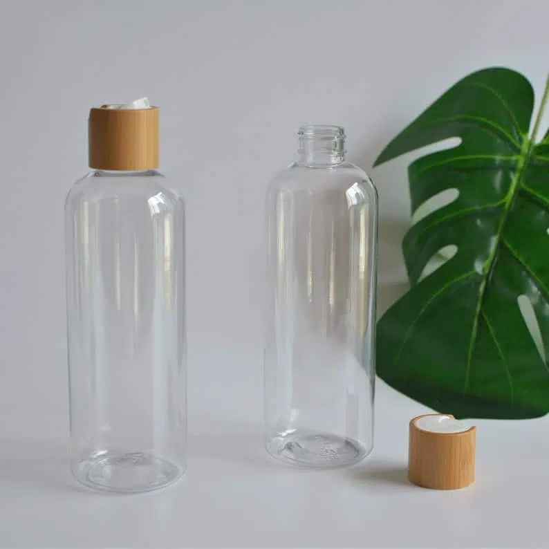 ZHFLP-012 300ml 10oz Shampoo Conditioner Clear Bamboo Bottle Natural - Image 5