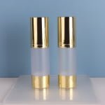 Clear Frosted Airless Bottle with Gold Lid, 15ml-120ml