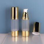 Clear Frosted Airless Bottle with Gold Lid, 15ml-120ml