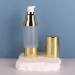 Clear Frosted Airless Bottle with Gold Lid, 15ml-120ml